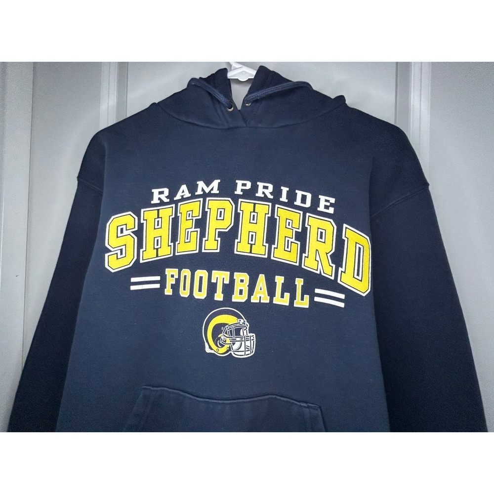 Vintage Y2k Shepherd University College Rams Football Graphic Hoodie Sweatshirt